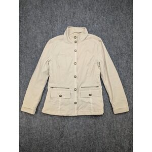 Prana Jacket Womens Medium Stand Collar Utility Travel Pockets Lightweight